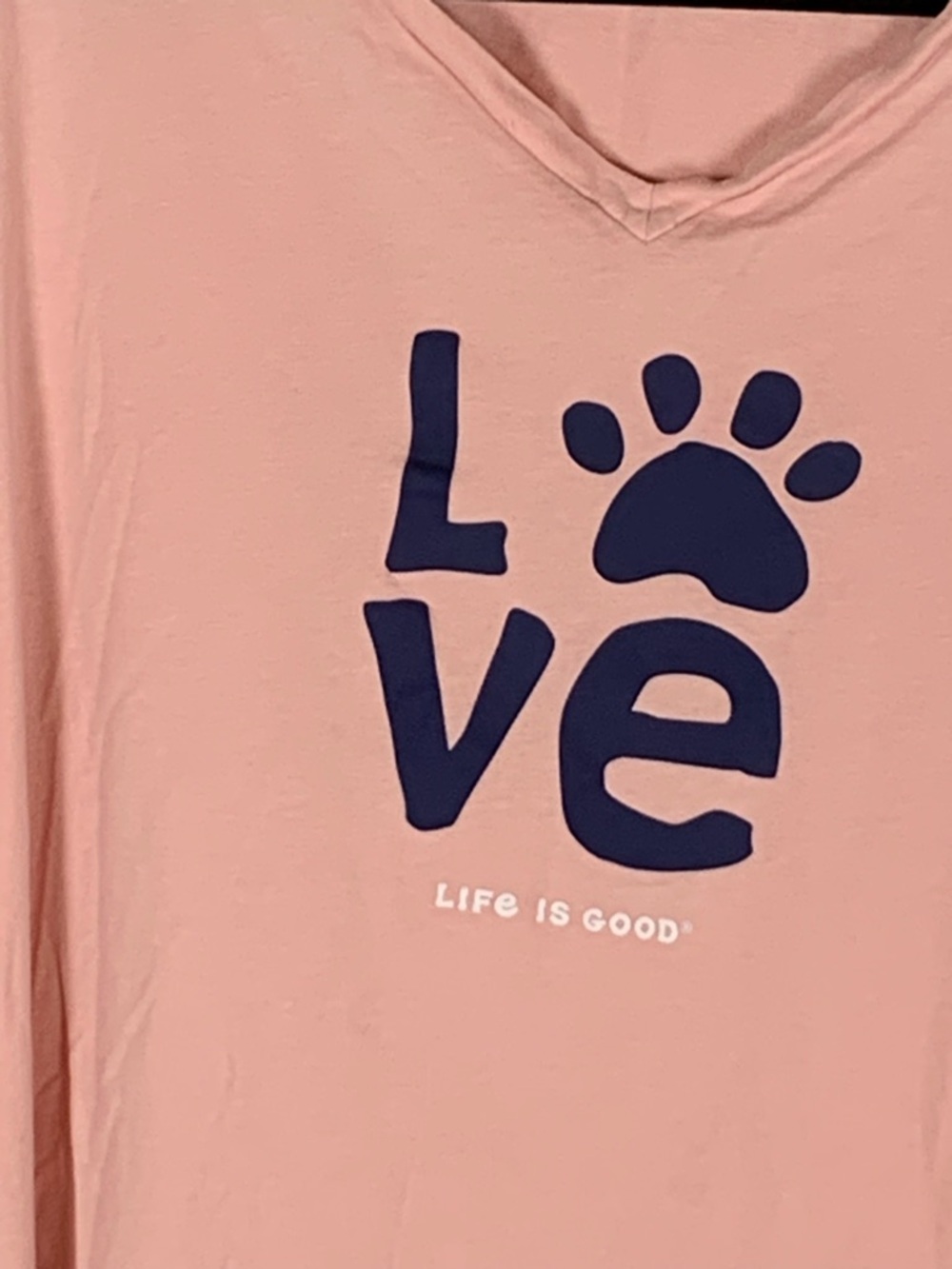 Life is Good Pink 'Love' Paw Long Sleeve Sleep Tee - Picture 4 of 9